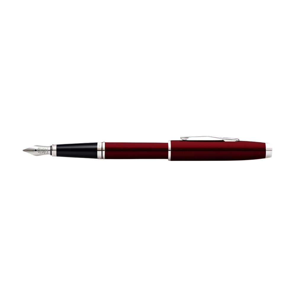 Cross Coventry Red Lacquer with Polished Chrome Trim Fountain Pen - Fine Nib