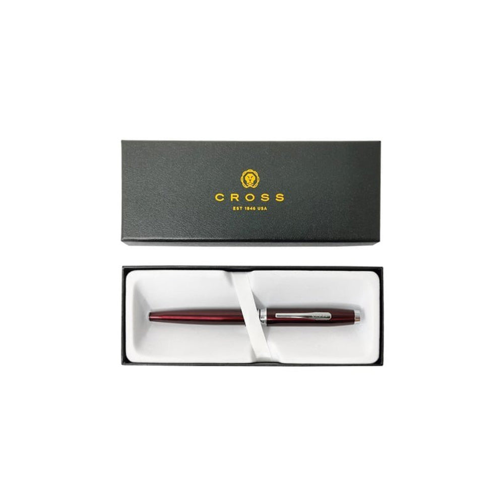 Cross Coventry Red Lacquer with Polished Chrome Trim Fountain Pen - Fine Nib