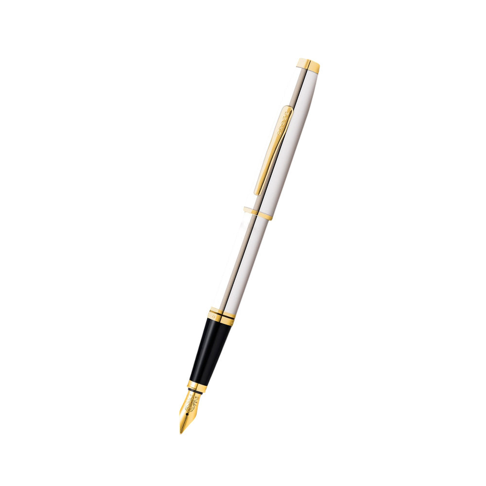 Cross Coventry Polished Chrome with Gold-Tone Trim Fountain Pen - Fine Nib