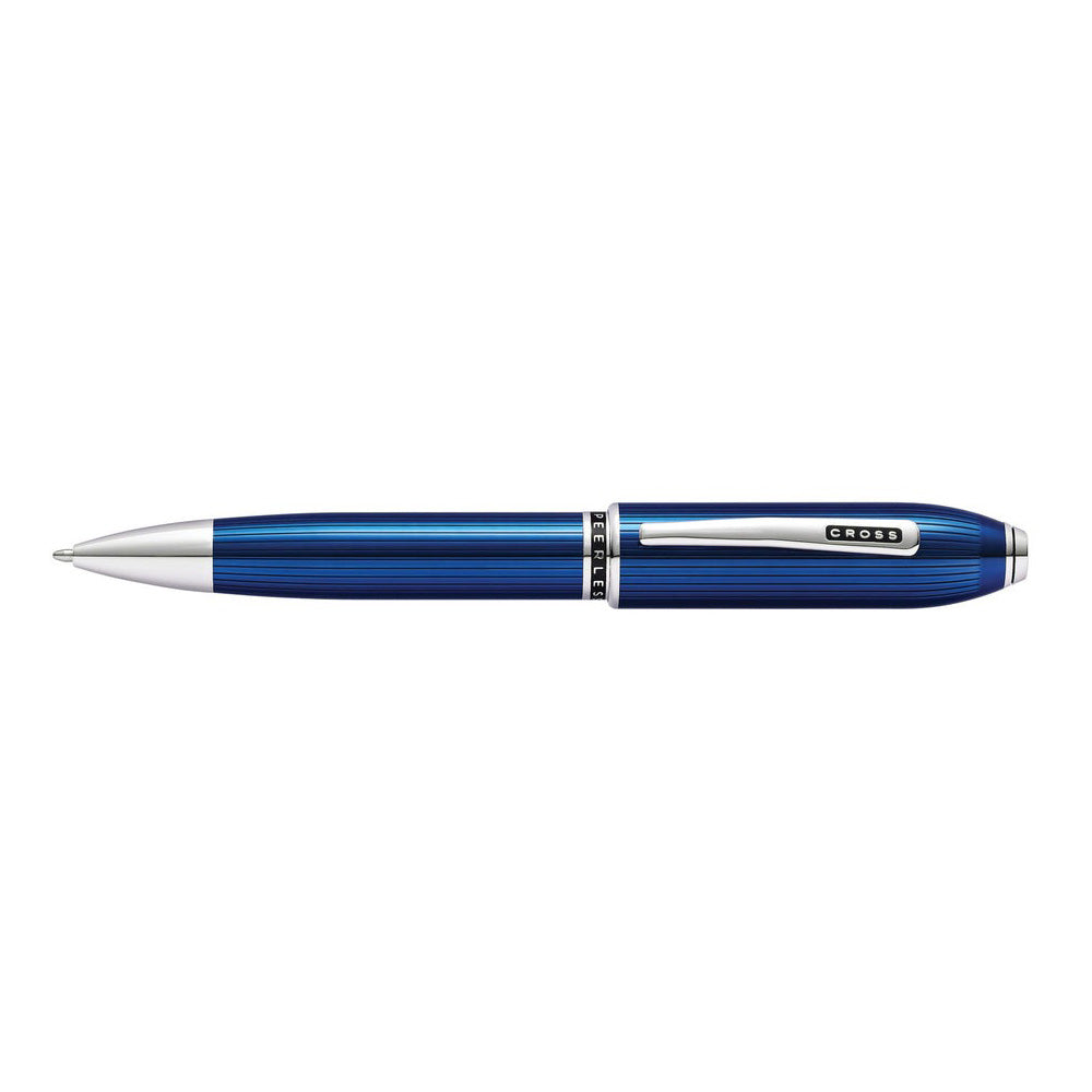 Cross Peerless™ 125 Translucent Quartz Blue Engraved Lacquer with Platinum Plated Appointments Ballpoint Pen
