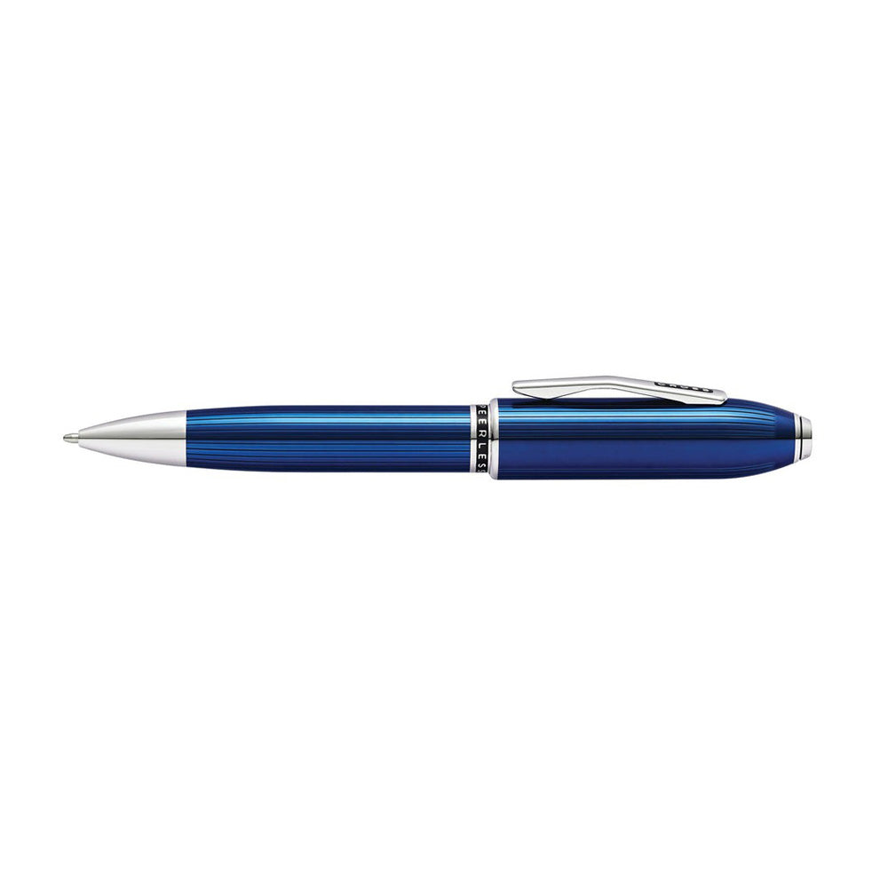 Cross Peerless™ 125 Translucent Quartz Blue Engraved Lacquer with Platinum Plated Appointments Ballpoint Pen