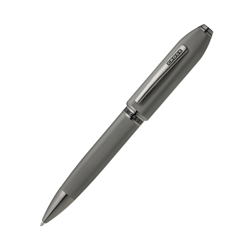 Cross Peerless Polished Slate Gray Engraved Diamond Pattern with Slate Gray PVD Trim and Swarovski Crystal Ballpoint Pen