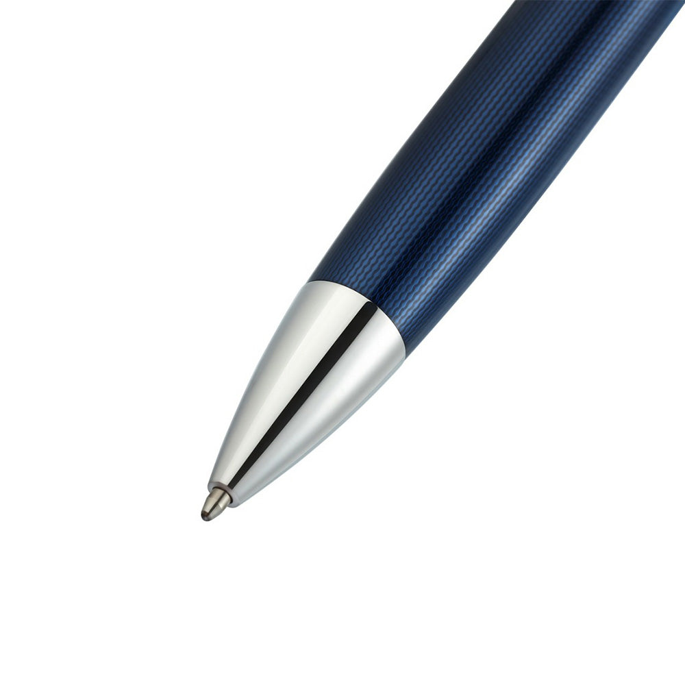 Cross Peerless Polished Translucent Cobalt Blue Engraved Diamond Pattern with Polished Chrome Trim and Swarovski Crystal Ballpoint Pen