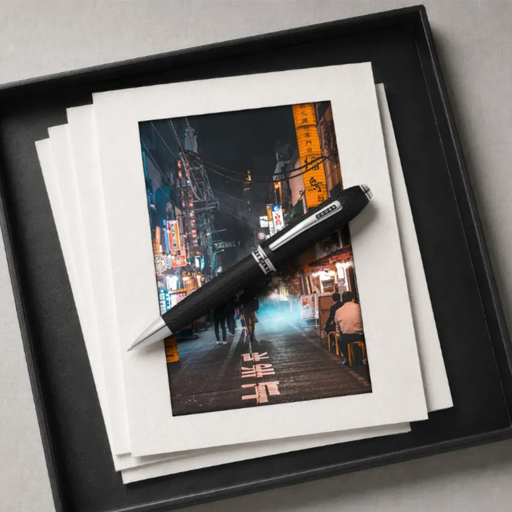 Cross Peerless Citizen Tokyo Satin Black with Platinum-Plated Trims Ballpoint Pen