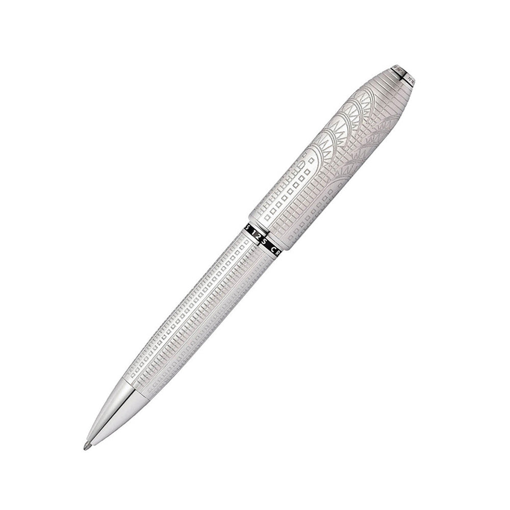 Cross Peerless New York Brushed Platinum and Swarovski Crystal Cap Ballpoint Pen