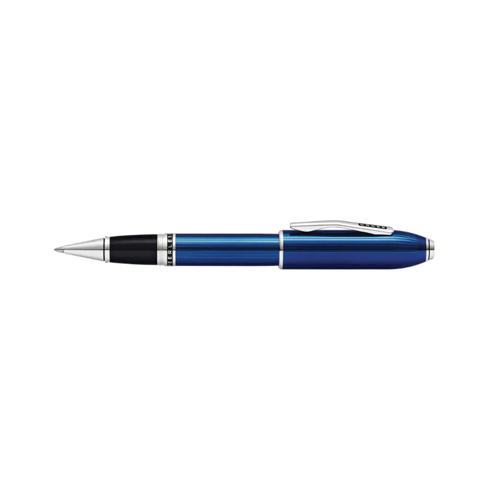 Cross Peerless 125 Translucent Quartz Blue Engraved Lacquer with Platinum-Plated Trim Rollerball Pen