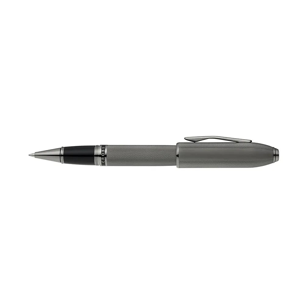 Cross Peerless Polished Slate Gray Engraved Diamond Pattern with Slate Gray PVD Trim and Swarovski Crystal Rollerball Pen