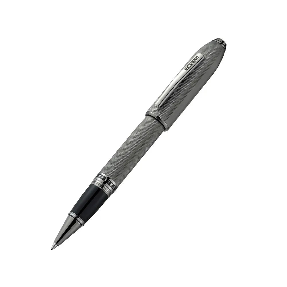 Cross Peerless Polished Slate Gray Engraved Diamond Pattern with Slate Gray PVD Trim and Swarovski Crystal Rollerball Pen