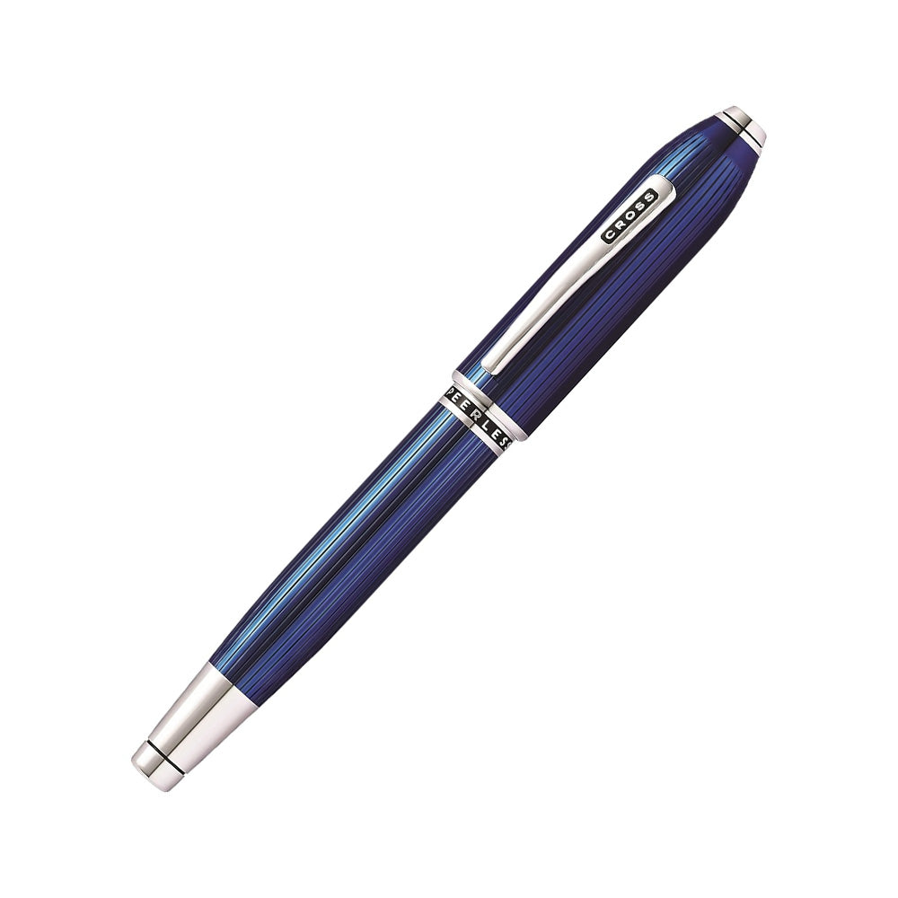Cross Peerless 125 Translucent Quartz Blue Lacquer with Rhodium-Plated Trim Fountain Pen - 18Kt Gold Medium Nib