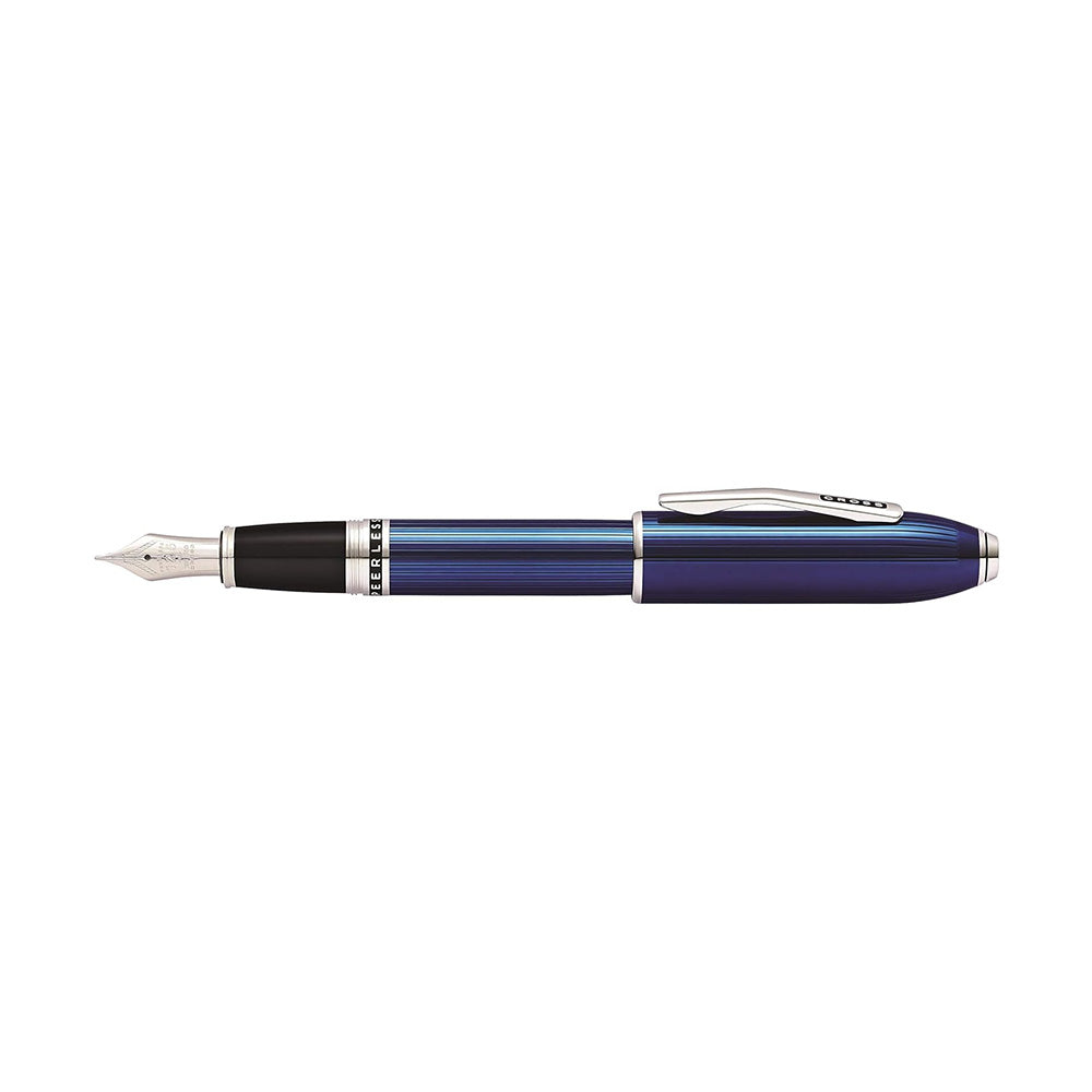 Cross Peerless 125 Translucent Quartz Blue Lacquer with Rhodium-Plated Trim Fountain Pen - 18Kt Gold Medium Nib