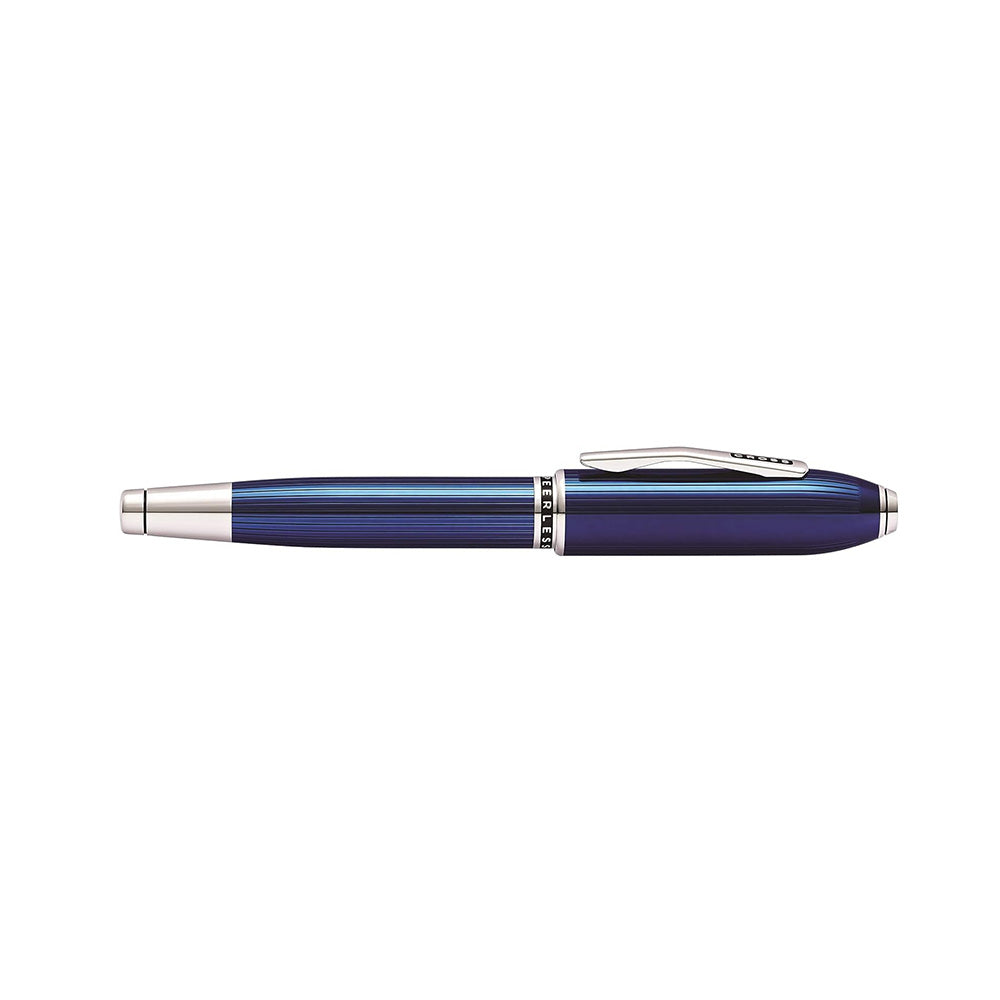 Cross Peerless 125 Translucent Quartz Blue Lacquer with Rhodium-Plated Trim Fountain Pen - 18Kt Gold Medium Nib