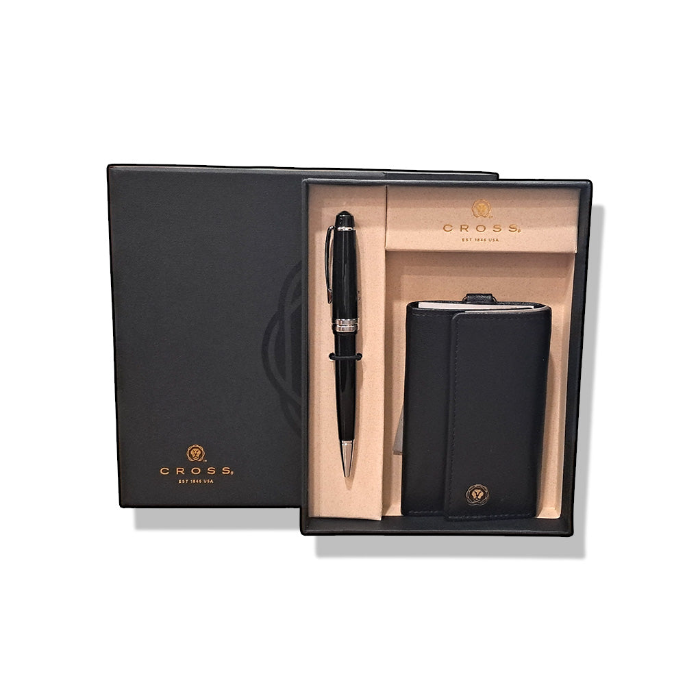 Cross Bailey Light Glossy Black Resin CT Ballpoint Pen With Black Executive Key Holder