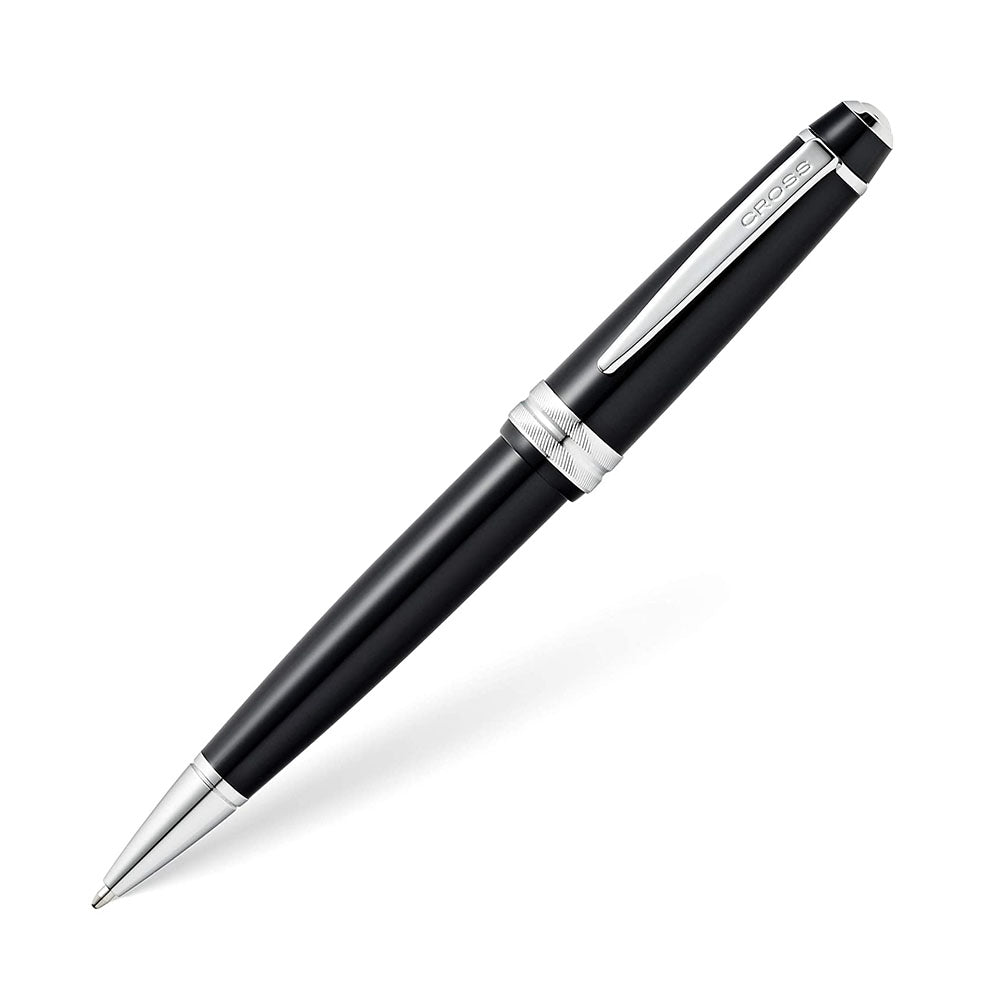 Cross Bailey Light Glossy Black Resin CT Ballpoint Pen With With Zip Card Holder