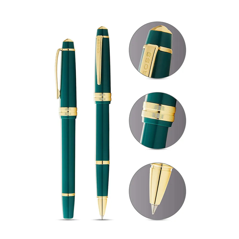 Cross Bailey Light Polished Green Resin and Gold Tone Rollerball Pen