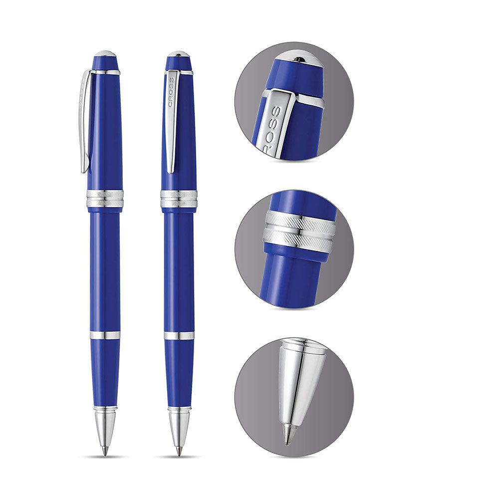 Cross Bailey Light Polished Blue Resin with Polished Chrome Trim Rollerball Pen