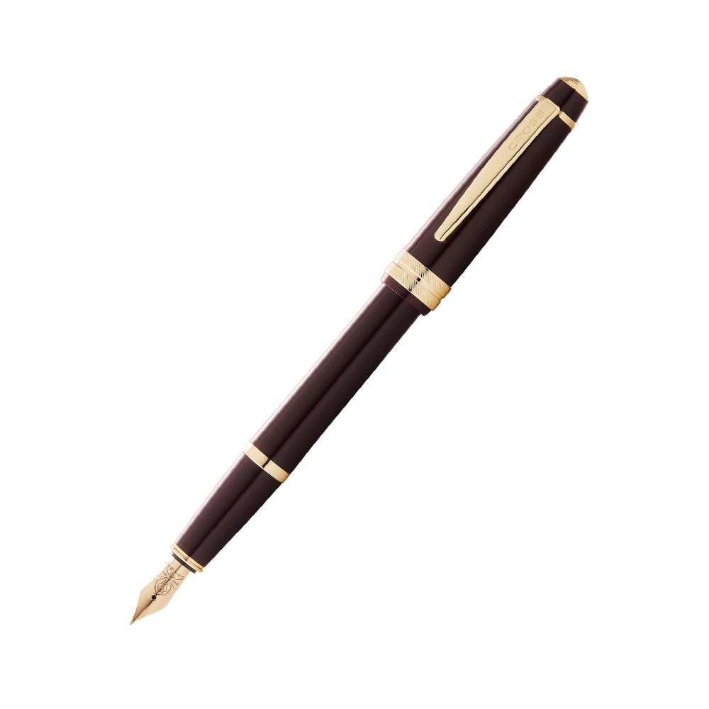 Cross Bailey Light Polished Burgundy Resin and Gold Tone Fountain Pen - Fine Nib