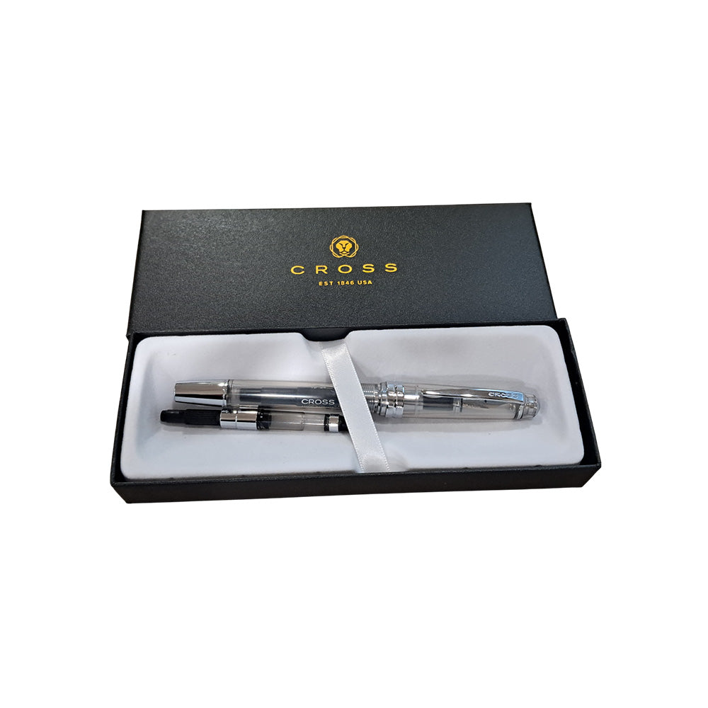 Cross Bailey Light Translucent Clear Resin Fountain Pen - Extra-Fine Nib