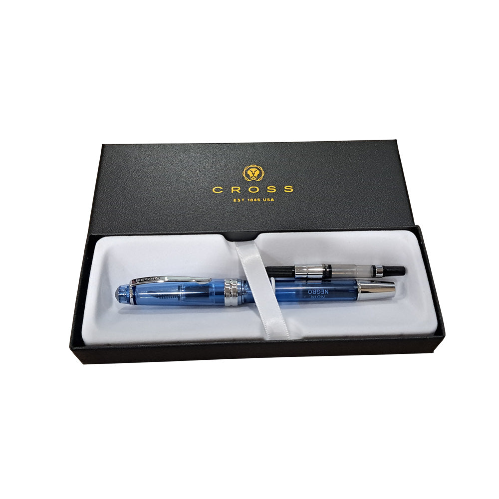 Cross Bailey Light Translucent Navy Blue Resin Fountain Pen - Extra-Fine Nib