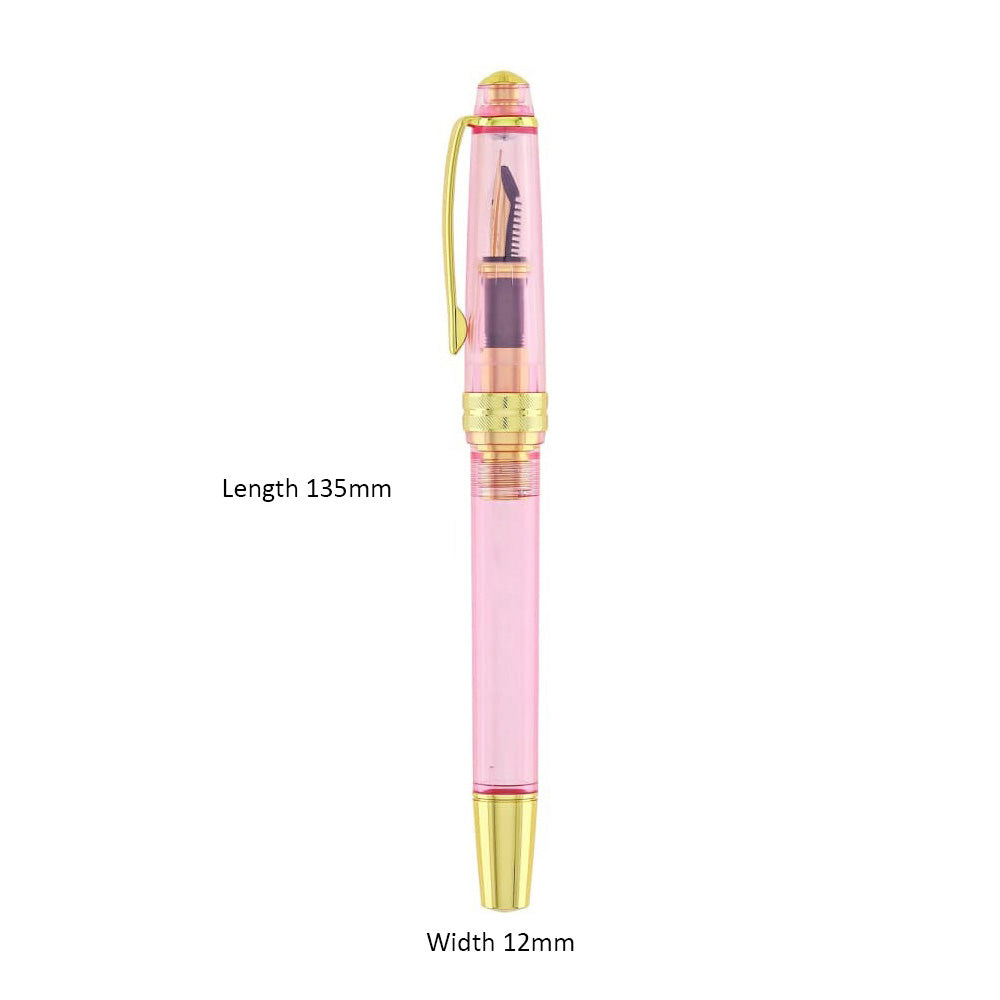 Cross Bailey Light Translucent Pink Sapphire Resin Fountain Pen - Extra-Fine Nib