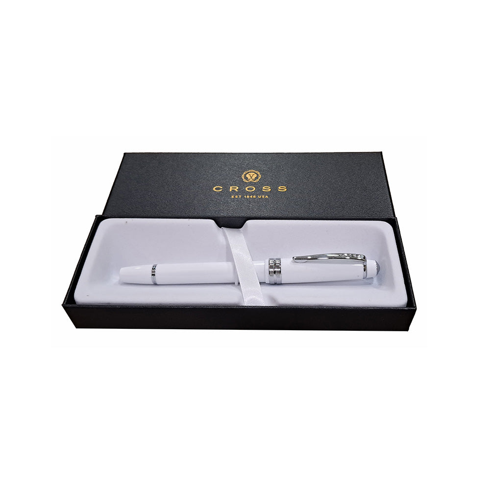 Cross Bailey Light Polished White Resin CT Fountain Pen - Fine Nib