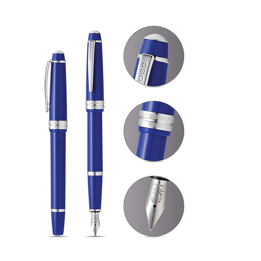 Cross Bailey Light Polished Blue Resin with CT Fountain Pen - Fine Nib