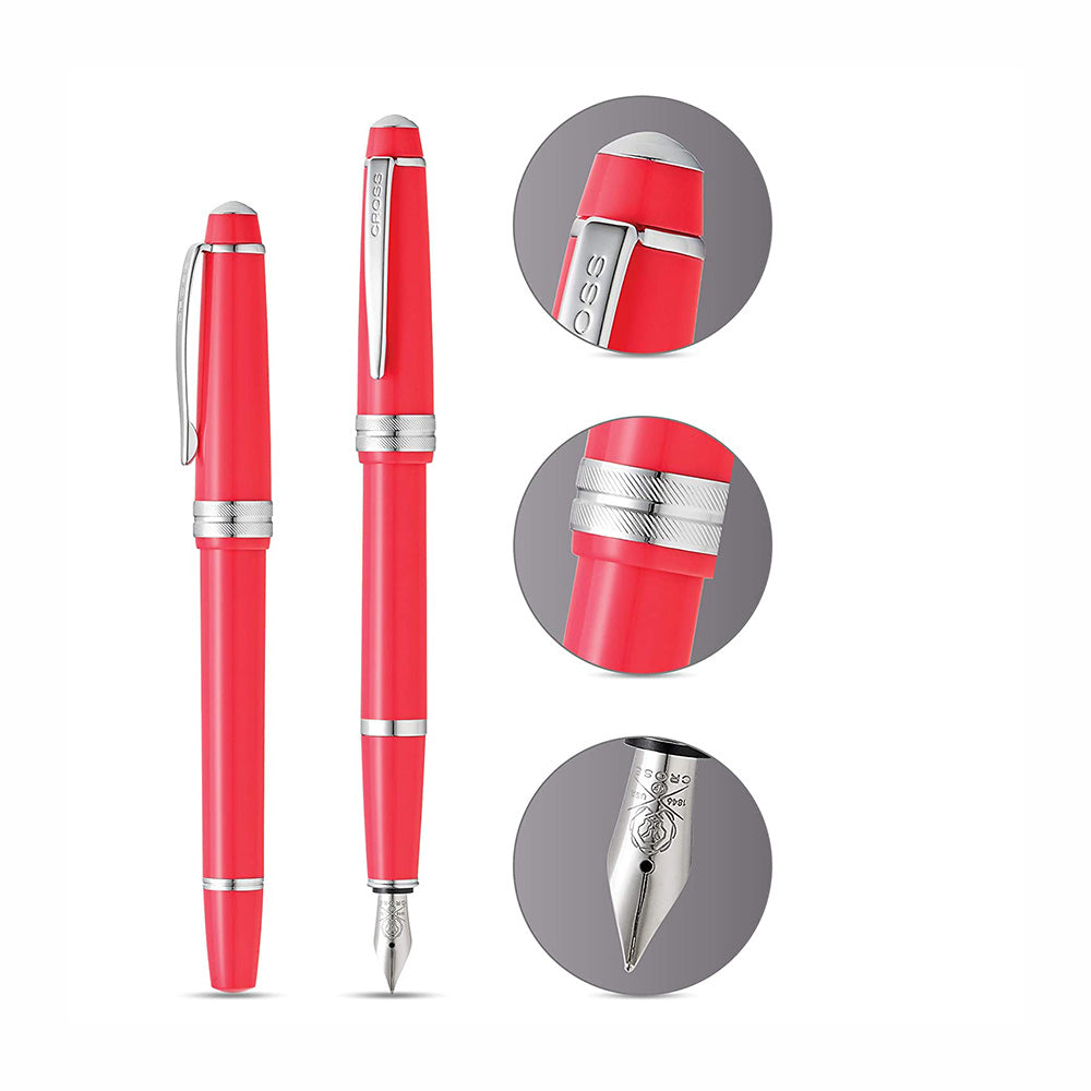 Cross Bailey Light Polished Coral Resin Fountain Pen - Medium Nib