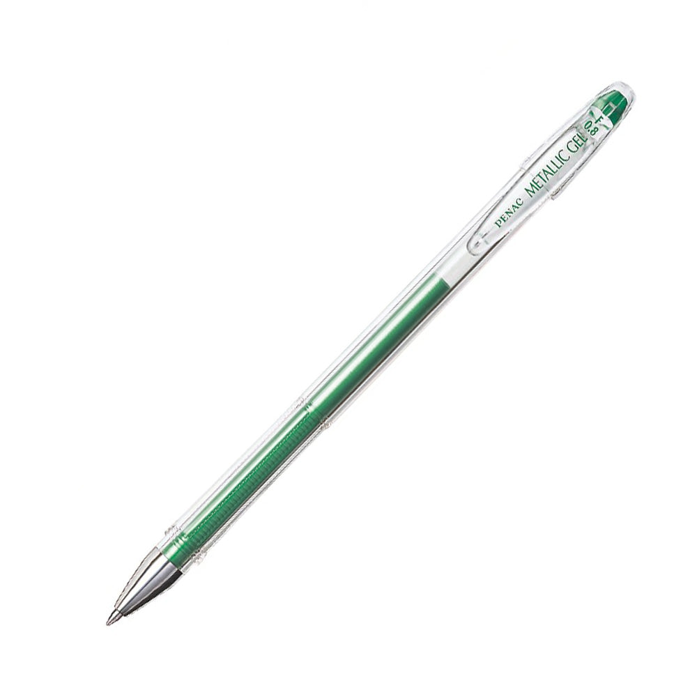 Penac FX3 Metallic Green 0.8mm Gel Pen - Pack of 5
