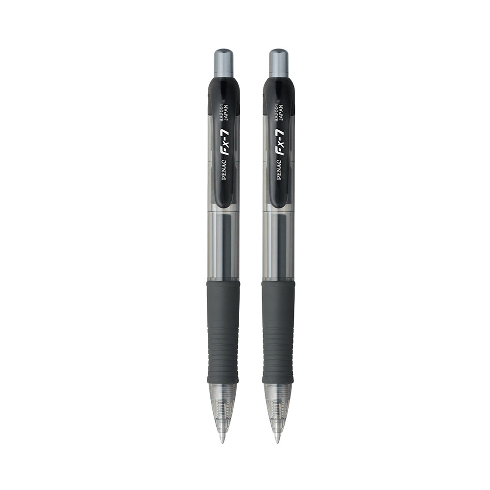 Penac FX-7 Black Gel Ball Pen (Pack of 2)