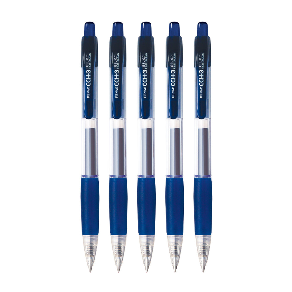 Penac CH-3 Blue 0.7mm Gel Pen (Pack of 5)