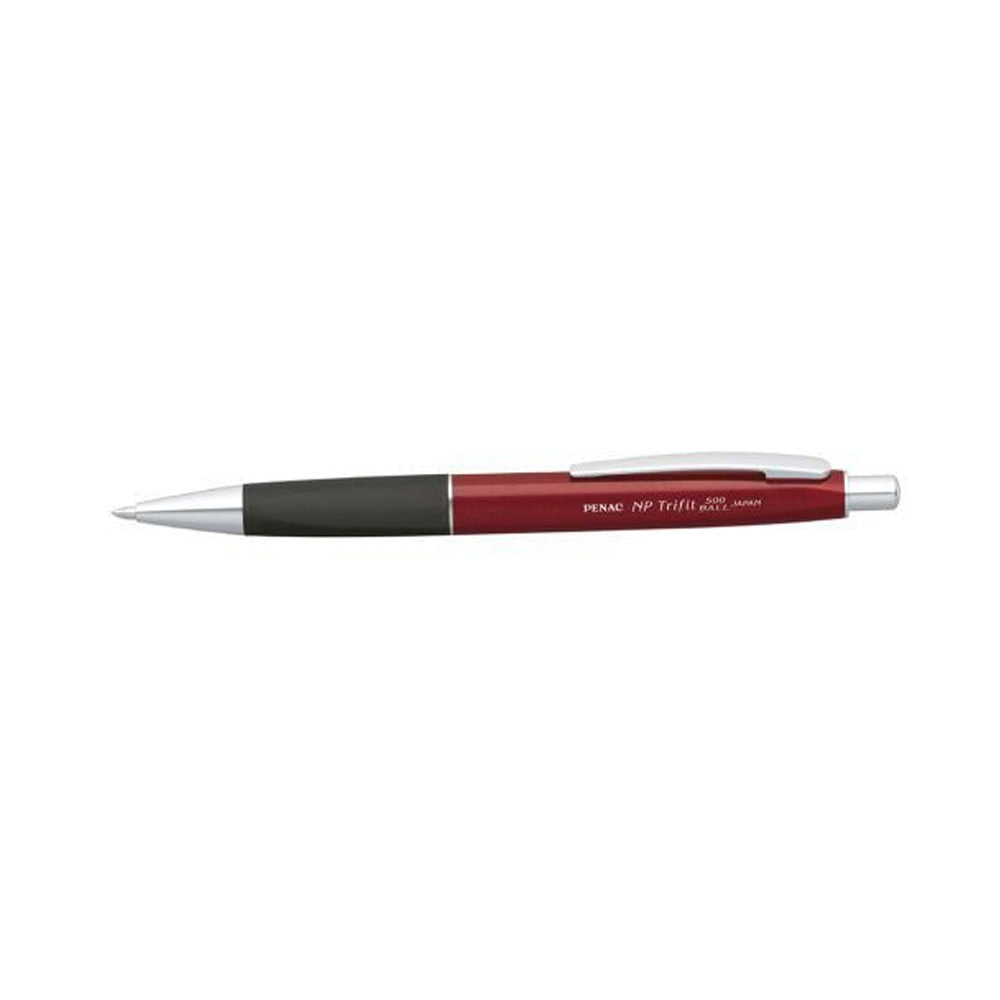 Penac NP Trifit 500 Ball Pen Ergonomic ballpoint pen. It features a three-edged body that matches the natural grip of the hand and reduces the muscle effort required to hold the writing instrument. As a result, the hand gets tired less when writing. The handles are equally elegant triangular shape with metal cone and clip. Dark Ruby Elegant triangular shape with metal cone and clip Perfect pen for comfortable writing A correct and relaxing writing position is achieved by the ergonomic triangular shape