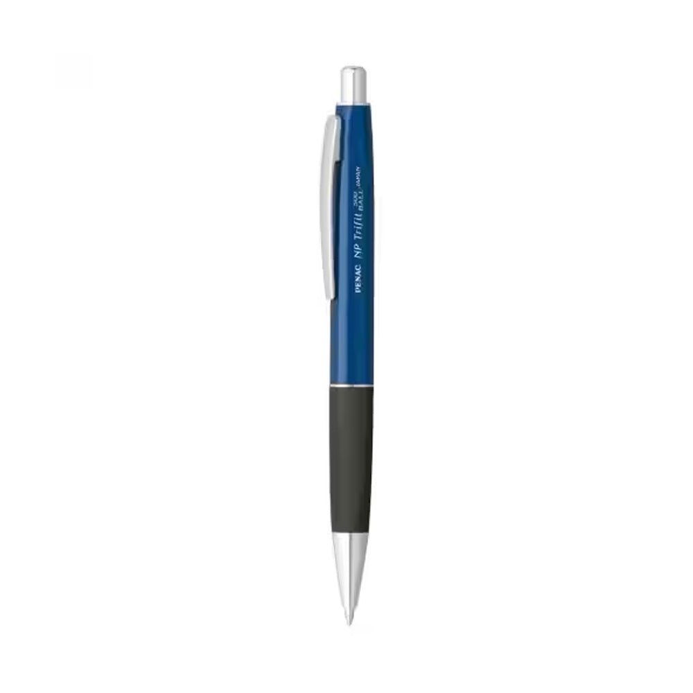 Penac NP Trifit 500 Ball Pen Ergonomic ballpoint pen. It features a three-edged body that matches the natural grip of the hand and reduces the muscle effort required to hold the writing instrument. As a result, the hand gets tired less when writing. The handles are equally elegant triangular shape with metal cone and clip. Dark Sapphire Elegant triangular shape with metal cone and clip Perfect pen for comfortable writing A correct and relaxing writing position is achieved by the ergonomic triangular shape