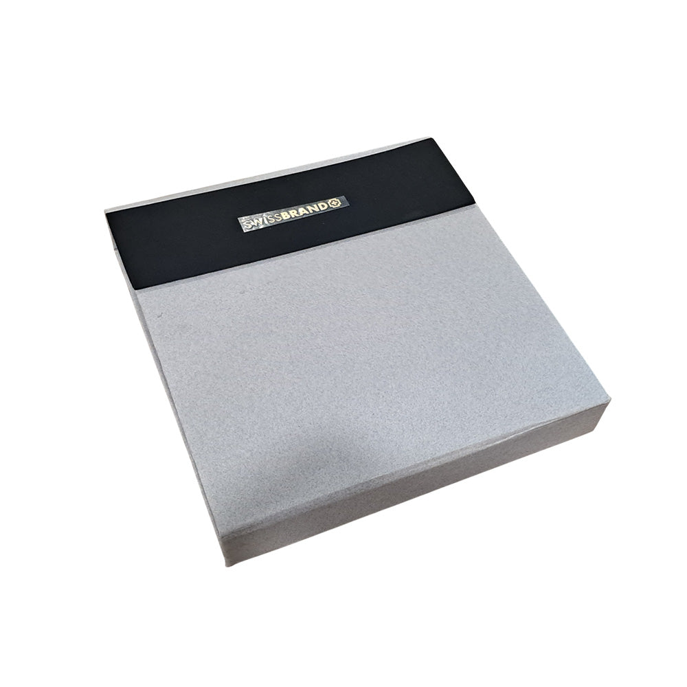 Swissbrand G03-2505-22 Matte Chrome Lacquer CT Ballpoint Pen with Leather Wallet