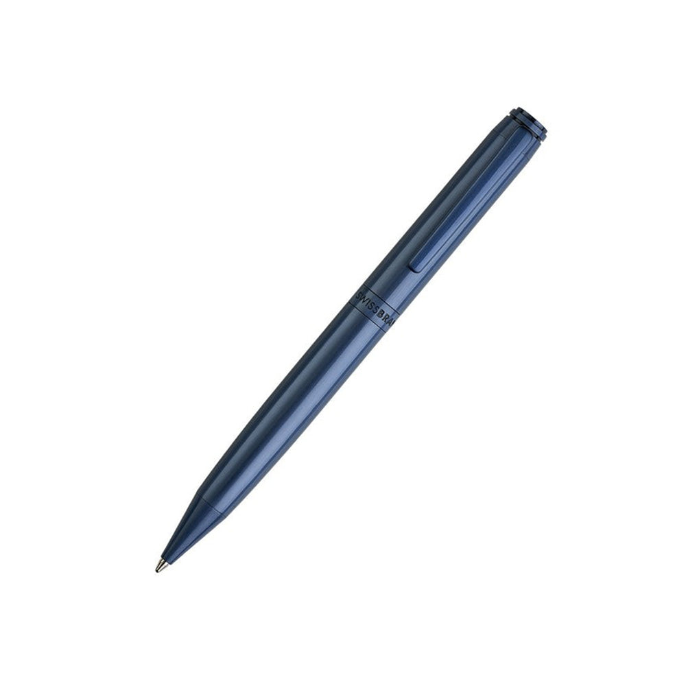 Swissbrand G07-2503-22 Matte Chrome Ballpoint Pen with Blue Color Pen Case