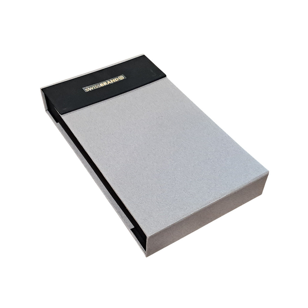 Swissbrand G08-2516-22 Matte Chrome Ballpoint Pen with Black Color Pen Case