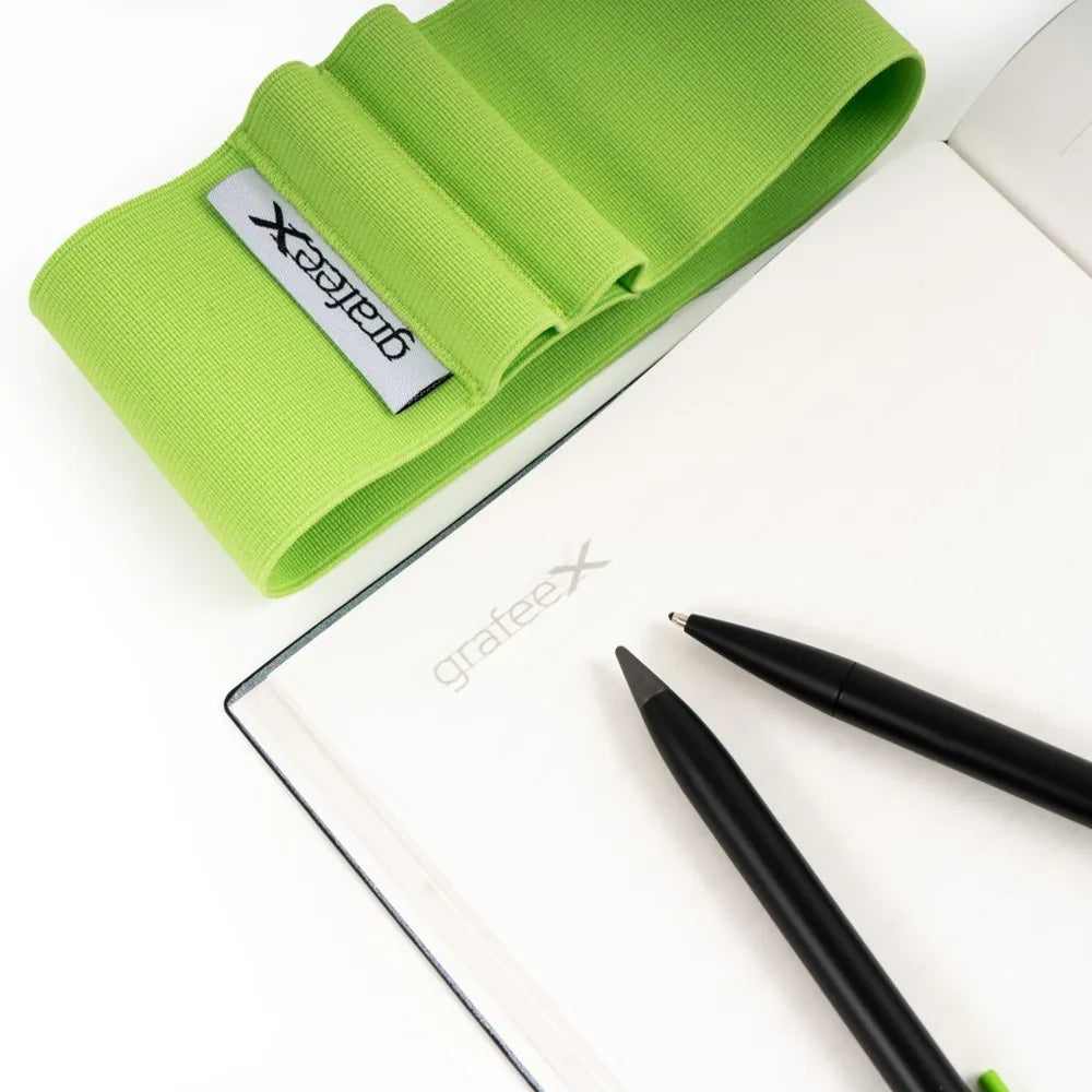 Pininfarina Grafeex Writing Pencil and Ballpoint Set With Stone Paper Notebook & Elastic Band- Green