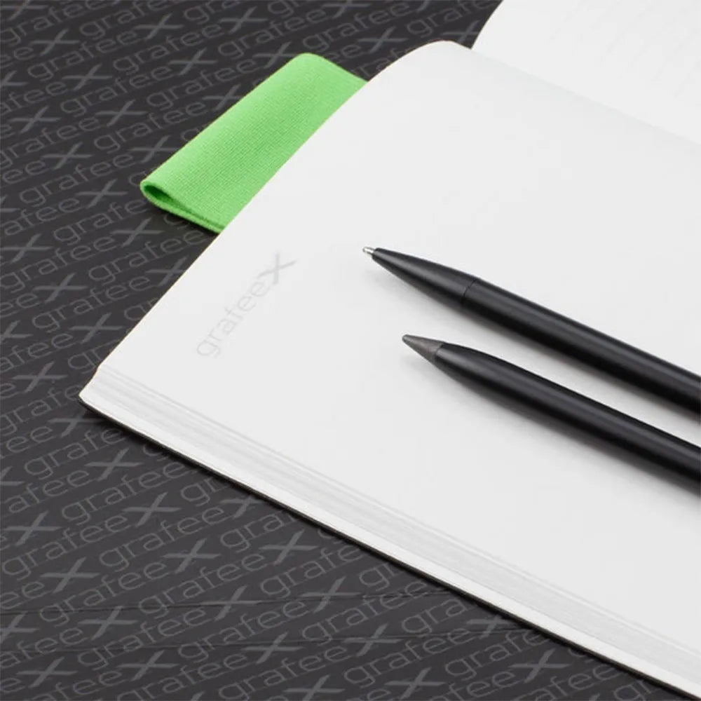Pininfarina GrafeeX Writing Pencil and Ballpoint Set With Stone Paper Notebook & Elastic Band - Green