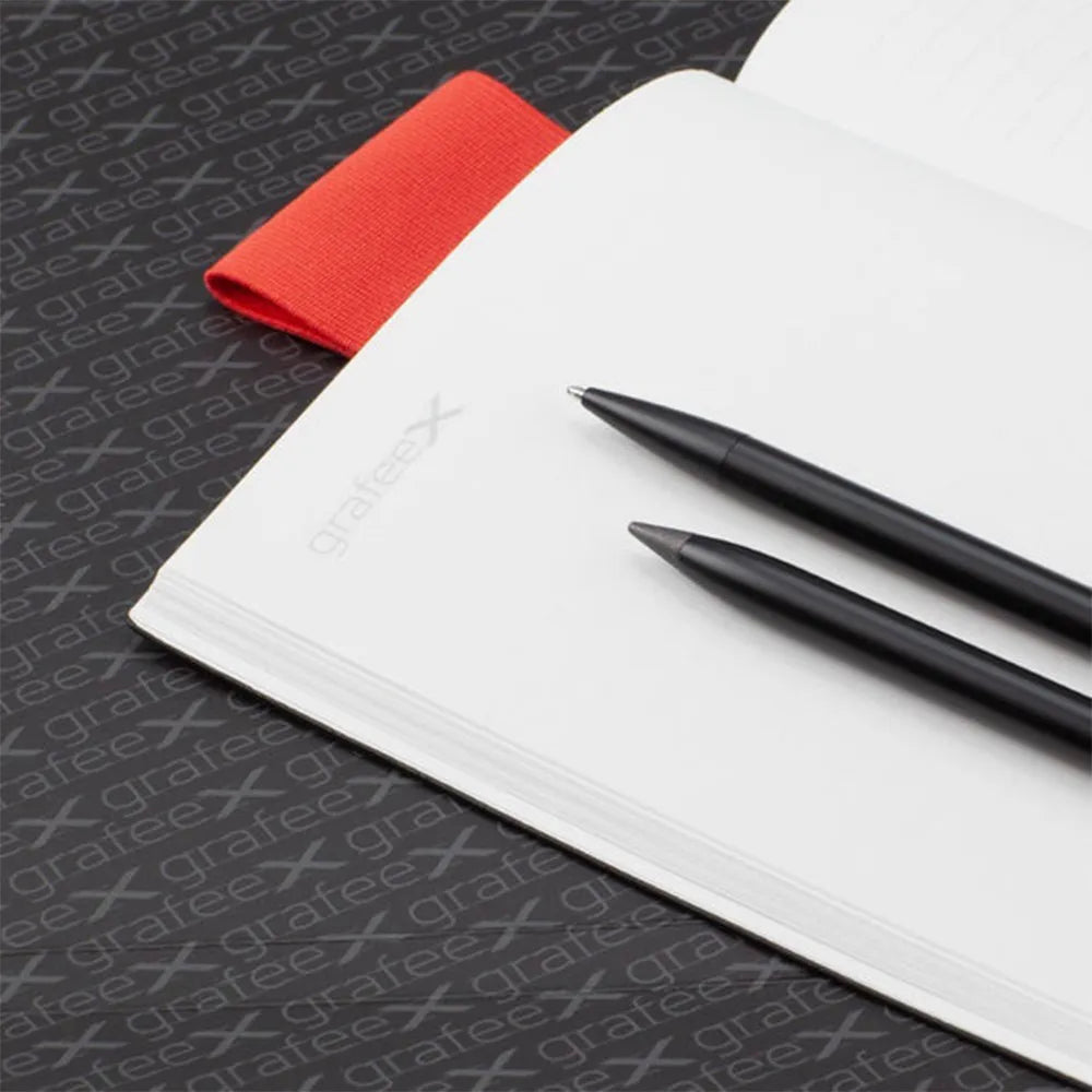 Pininfarina GrafeeX Writing Pencil and Ballpoint Set With Stone Paper Notebook & Elastic Band - Red