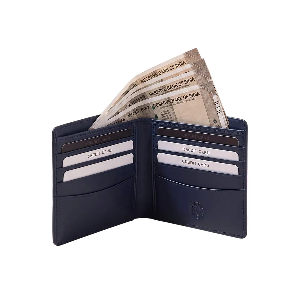 Cross Saffiano Leather 8CC Slim Bifold Wallet - Navy Blue