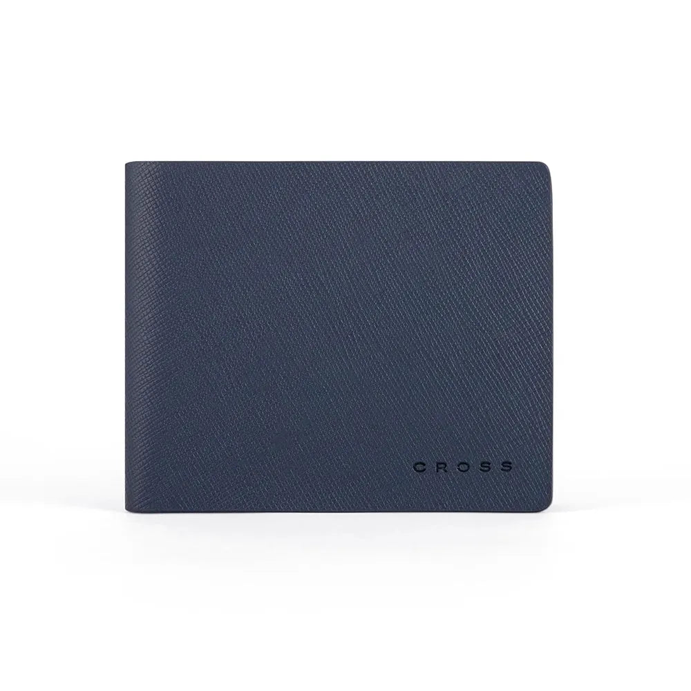 Cross Saffiano Leather 8CC Slim Bifold Wallet - Navy Blue