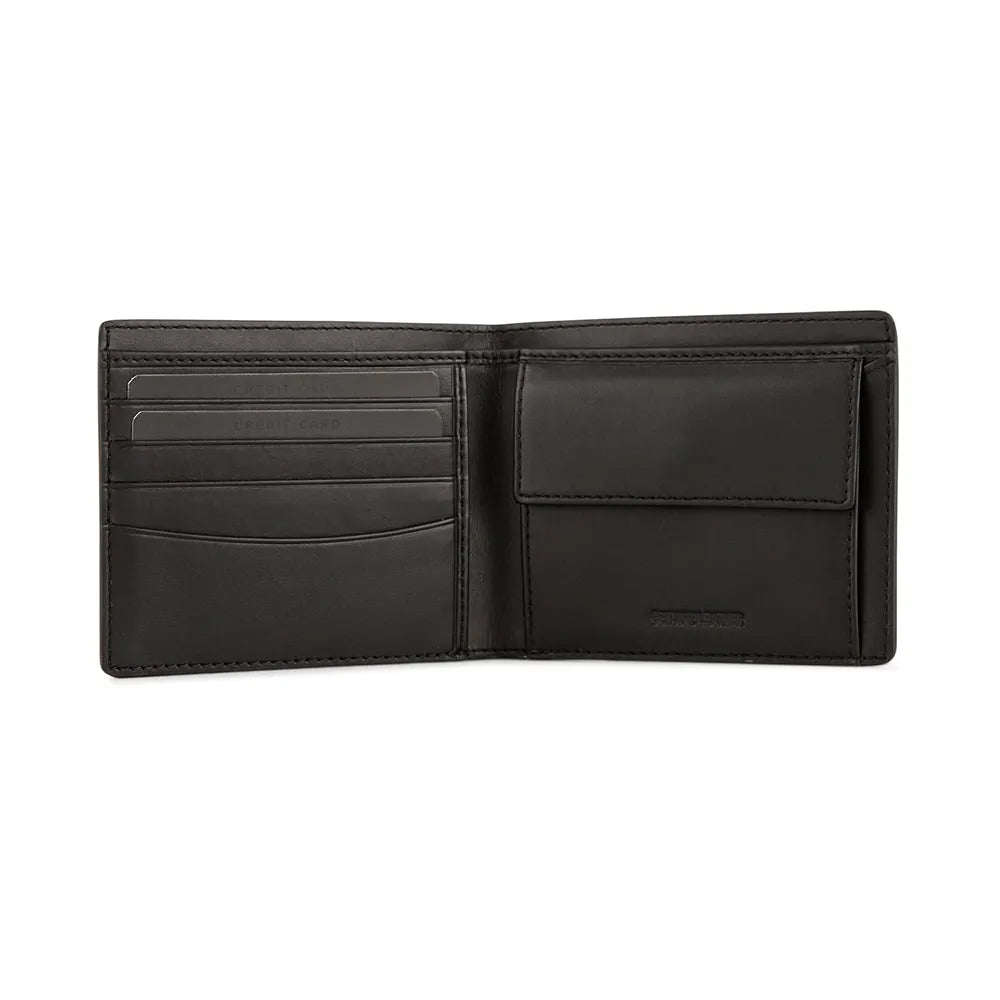 Cross Saffiano Leather 4CC Bifold Wallet with Coin Pocket - Black