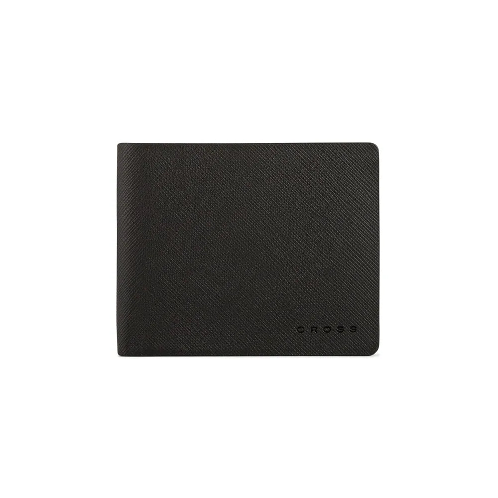 Cross Saffiano Leather 4CC Bifold Wallet with Coin Pocket - Black