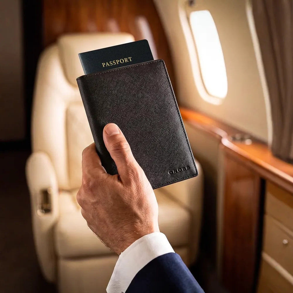 Cross Saffiano Leather Passport Holder 4CC Wallet - Black