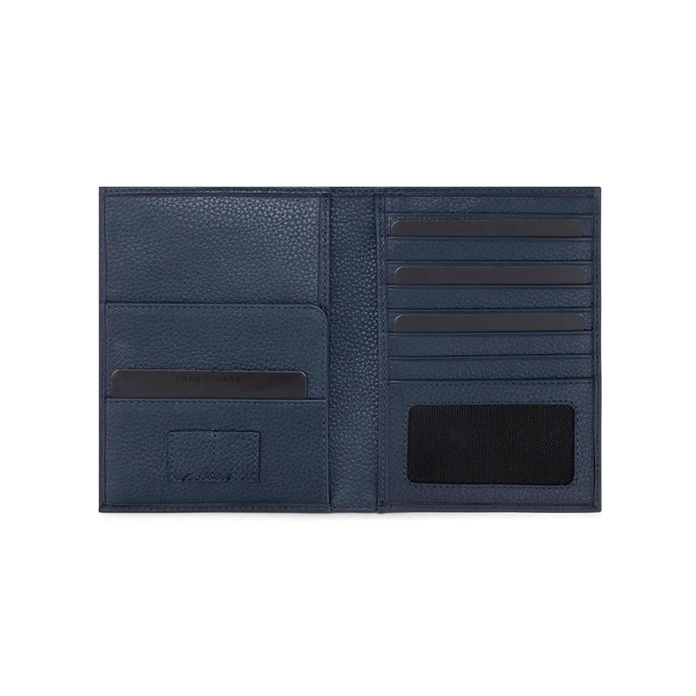 Cross Soft Grain Leather 9CC Passport Travel Wallet - Navy Blue