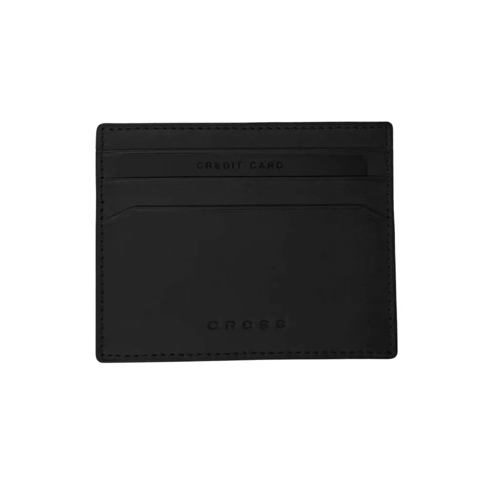 Cross Pebble Leather 6CC Classic Fold Wallet with 6CC Cardholder - Black