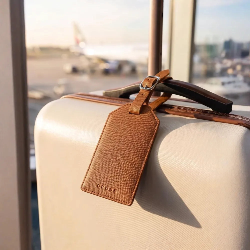 Cross Luggage Leather Tag Holder - Mocha