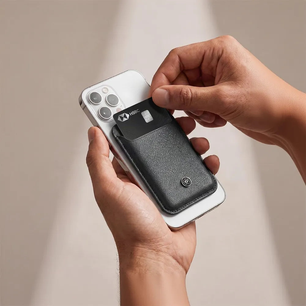 Cross Saffiano Leather Magnetic Card Holder - Designed for MagSafe