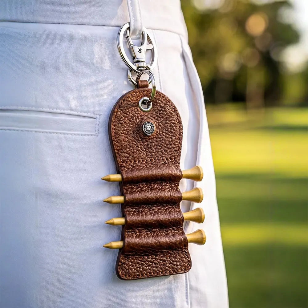 Cross Genuine Mocha Leather Golf Tee Holder
