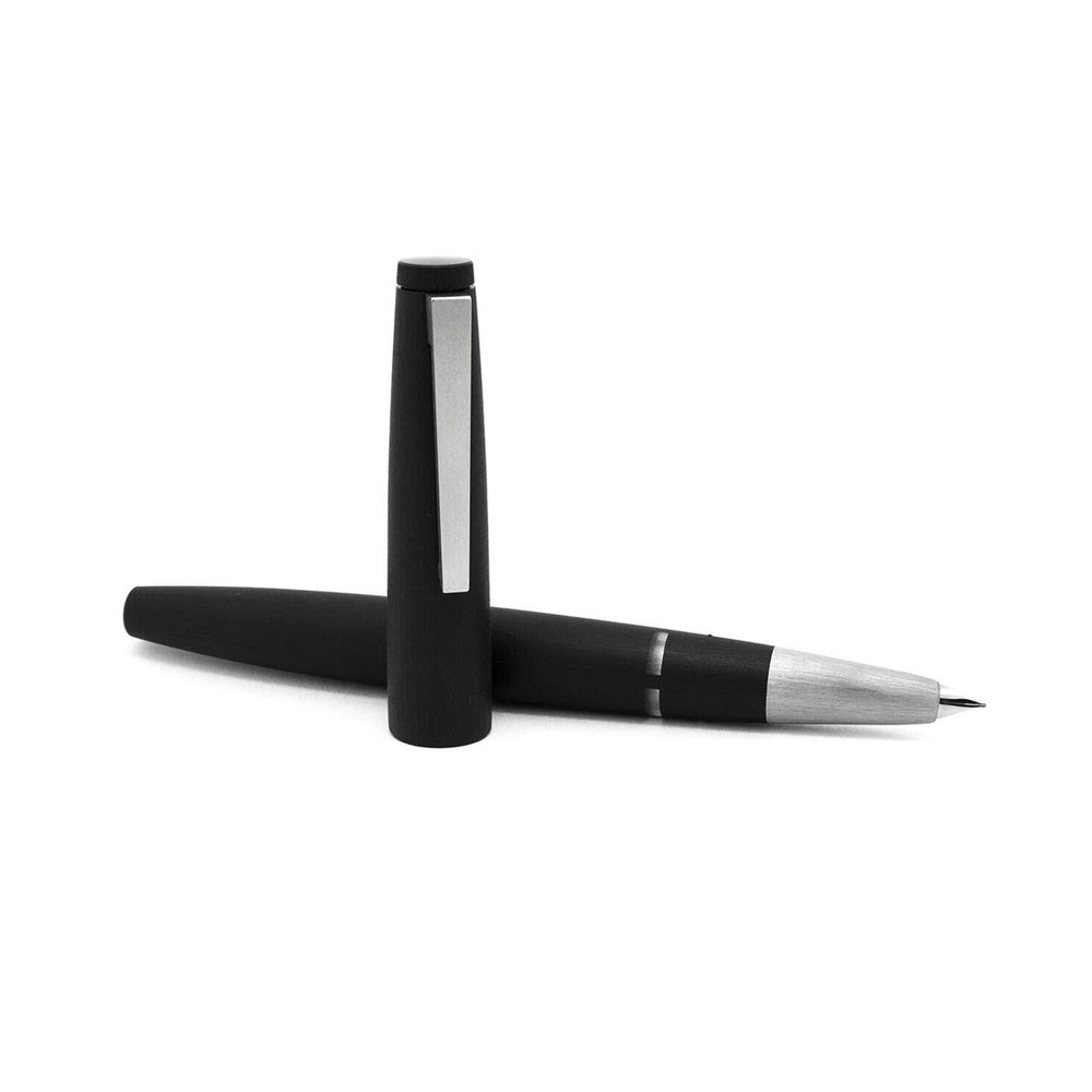 Lamy 2000-001 Black with Matte Stainless Steel Trim Fountain Pen - 14Kt Gold Extra Fine Nib