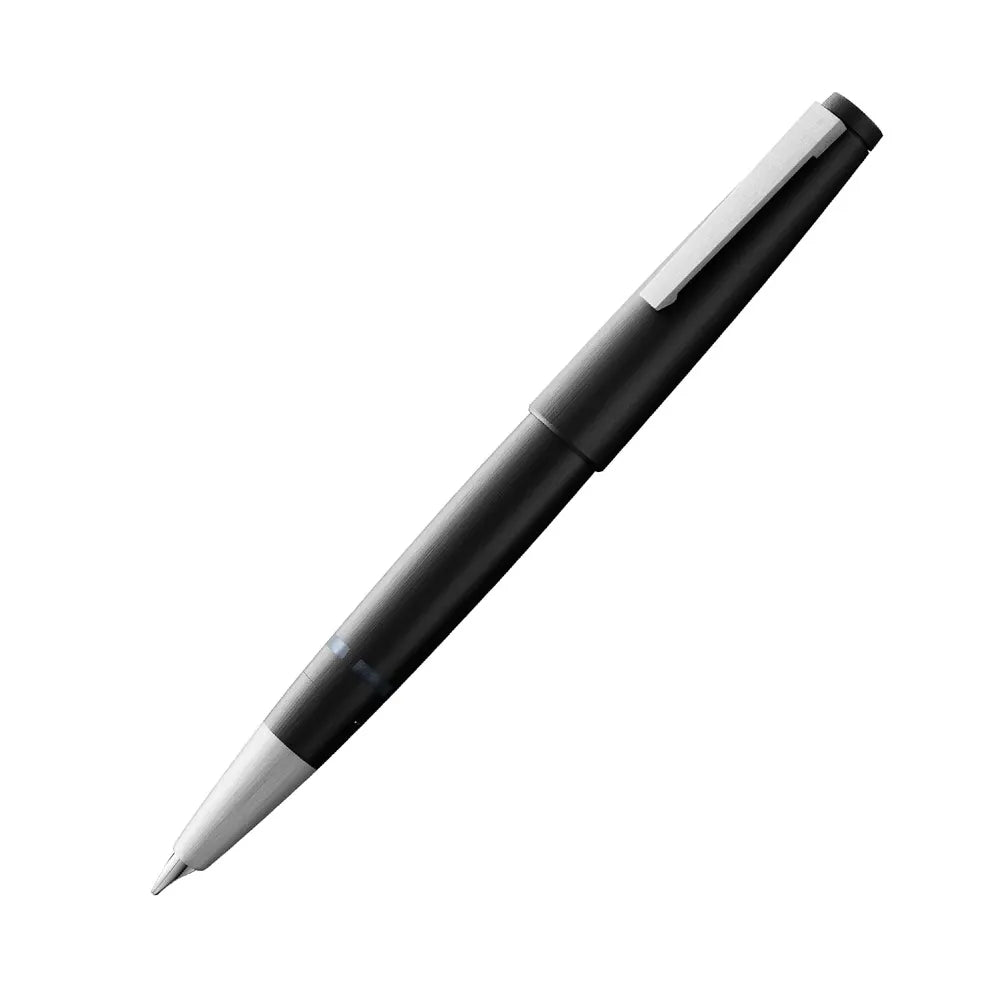 Lamy 2000-001 Black with Matte Stainless Steel Trim Fountain Pen - 14Kt Gold Medium Nib
