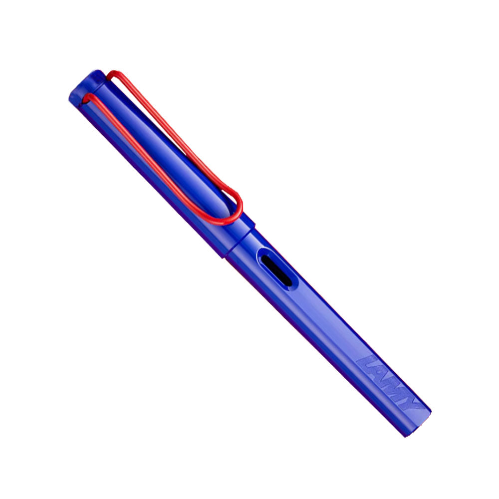 Lamy Safari 014 Blue with Red Clip Fountain Pen - Medium Nib